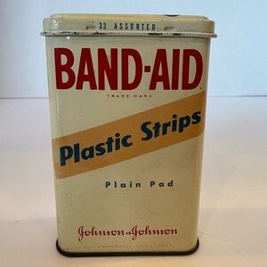 Band-Aid vintage metal storage tin